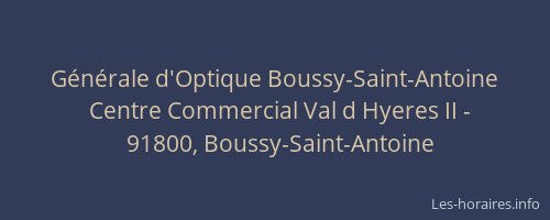 Générale d'Optique Boussy-Saint-Antoine