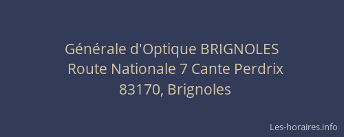 Générale d'Optique BRIGNOLES