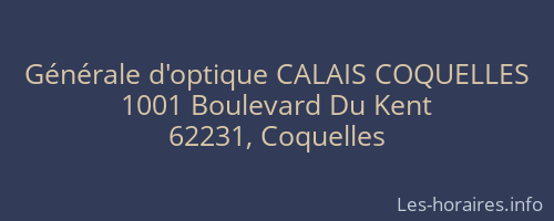 Générale d'optique CALAIS COQUELLES