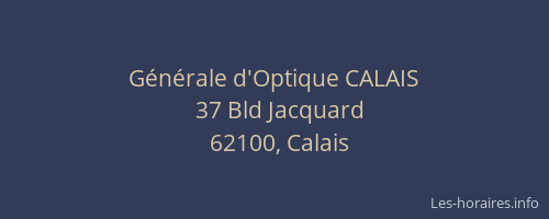 Générale d'Optique CALAIS