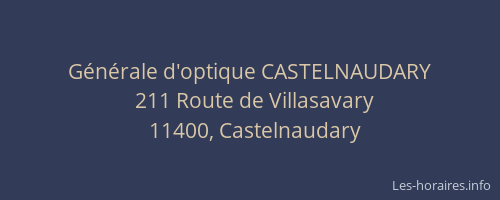 Générale d'optique CASTELNAUDARY