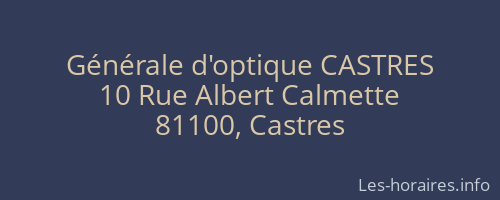 Générale d'optique CASTRES