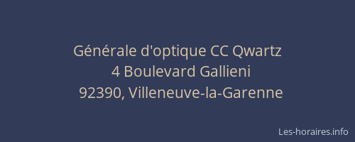 Générale d'optique CC Qwartz