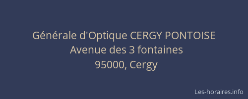 Générale d'Optique CERGY PONTOISE