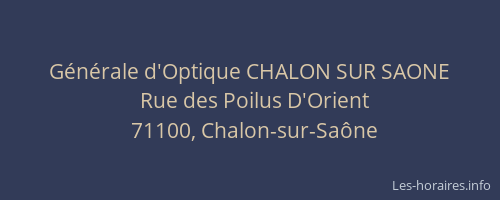 Générale d'Optique CHALON SUR SAONE