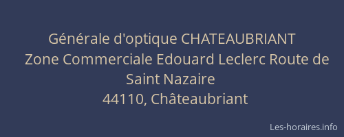 Générale d'optique CHATEAUBRIANT
