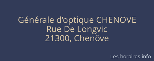 Générale d'optique CHENOVE