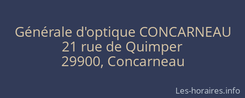 Générale d'optique CONCARNEAU
