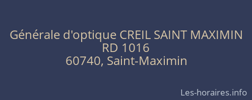 Générale d'optique CREIL SAINT MAXIMIN