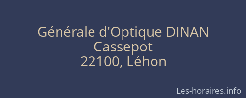 Générale d'Optique DINAN