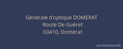 Générale d'optique DOMERAT