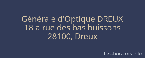 Générale d'Optique DREUX