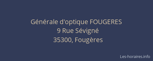 Générale d'optique FOUGERES