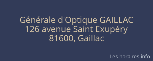 Générale d'Optique GAILLAC