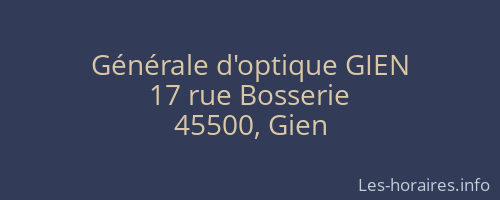 Générale d'optique GIEN