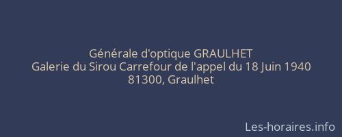 Générale d'optique GRAULHET