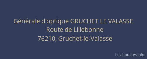 Générale d'optique GRUCHET LE VALASSE