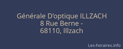 Générale D'optique ILLZACH