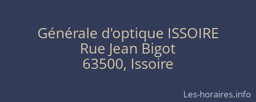 Générale d'optique ISSOIRE
