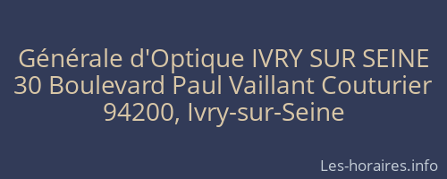 Générale d'Optique IVRY SUR SEINE
