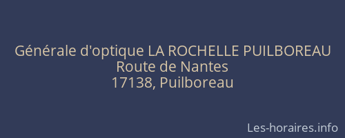 Générale d'optique LA ROCHELLE PUILBOREAU