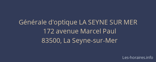 Générale d'optique LA SEYNE SUR MER