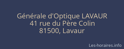 Générale d'Optique LAVAUR