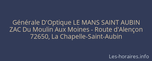 Générale D'Optique LE MANS SAINT AUBIN