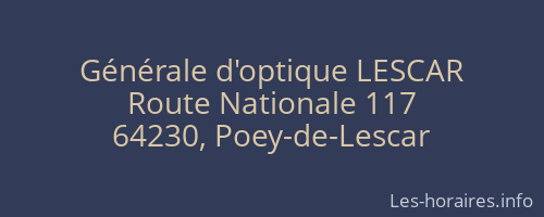 Générale d'optique LESCAR