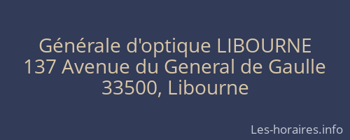 Générale d'optique LIBOURNE