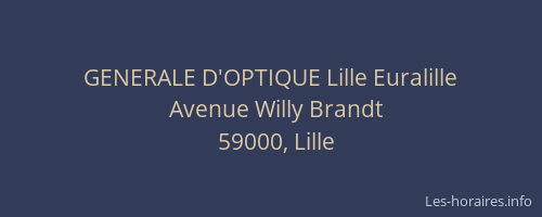 GENERALE D'OPTIQUE Lille Euralille
