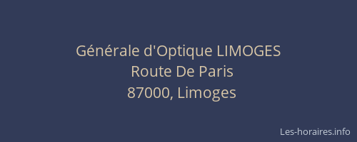 Générale d'Optique LIMOGES