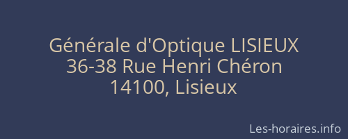 Générale d'Optique LISIEUX