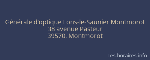 Générale d'optique Lons-le-Saunier Montmorot