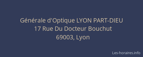 Générale d'Optique LYON PART-DIEU