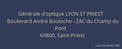 Générale d'optique LYON ST PRIEST