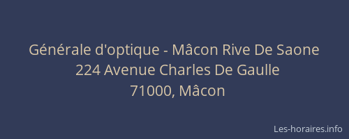 Générale d'optique - Mâcon Rive De Saone