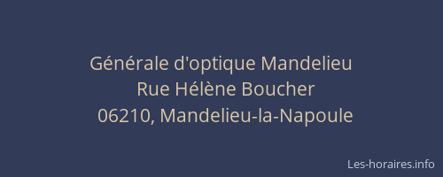 Générale d'optique Mandelieu