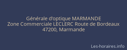 Générale d'optique MARMANDE