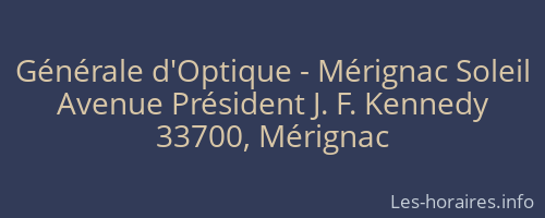Générale d'Optique - Mérignac Soleil