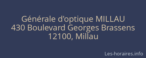 Générale d'optique MILLAU
