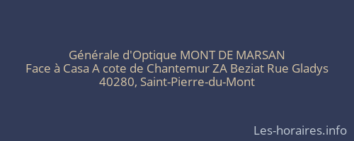 Générale d'Optique MONT DE MARSAN