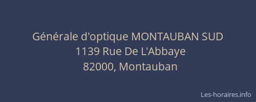 Générale d'optique MONTAUBAN SUD