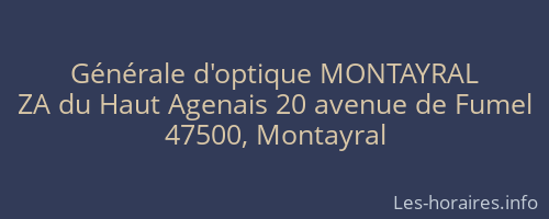 Générale d'optique MONTAYRAL