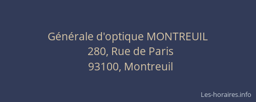 Générale d'optique MONTREUIL
