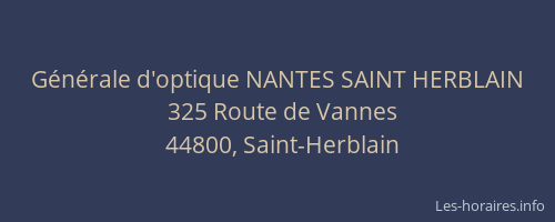 Générale d'optique NANTES SAINT HERBLAIN