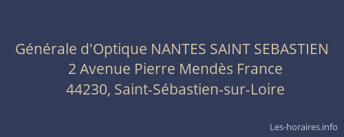 Générale d'Optique NANTES SAINT SEBASTIEN