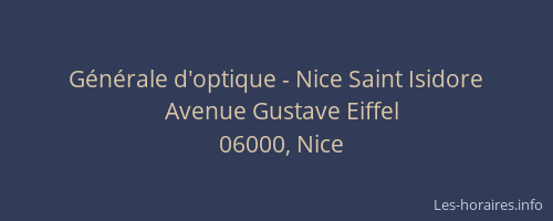 Générale d'optique - Nice Saint Isidore