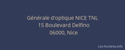 Générale d'optique NICE TNL