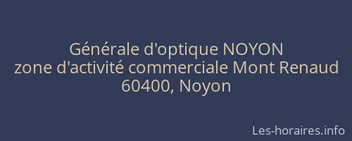 Générale d'optique NOYON